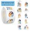 500 шт./Рулон Мультяшная Семейная Анимация Bluey Наклейка-Запечатка DIY ПВХ Наклейки для Ноутбука Декорация Стикер Награда Подарок Игрушки