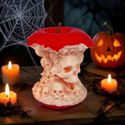 Статуя черепа с сердцевиной из фруктов на Хэллоуин, жуткая 3D-печатная фигурка черепа с фруктами для декора интерьера дома, гостиной, офисного стола