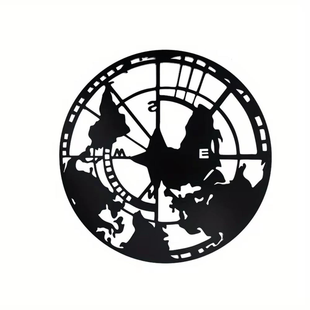 World Map Metal Wall Art Decoration. Modern Design for Living Room. Transform Your Space with This Stylish Metal Wall Sticker