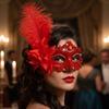 Flower Half-Face Mask Multicolor Masquerade Ball Mask Novelty Feather Mask  Costume Party