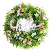 AAAF Венок с алфавитом Зеленые искусственные венки со знаком Hello Цветочный венок для входной двери стены окна Праздничный венок