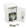 Металлическая копилка 18 см, безопасная коробка для экономии денег, подарочный настольный органайзер, белый