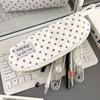Polka Dot Design Pen Bag Portable Pencil Pouch Stationery Organizer  School Supplies