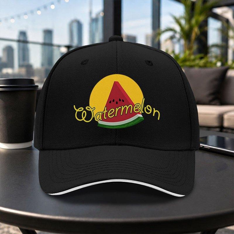 Watermelon Print Baseball Cap Unisex Adjustable Duckbill Hat Casual Lightweight Summer Outdoor Gift