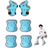 Protector Set for Roller and and Knee Ages Kids' 6-Piece Bicycles, Skateboards, Skates, Motorcycles, Wrist, Elbow, Guards, 2-12 (Blue)
