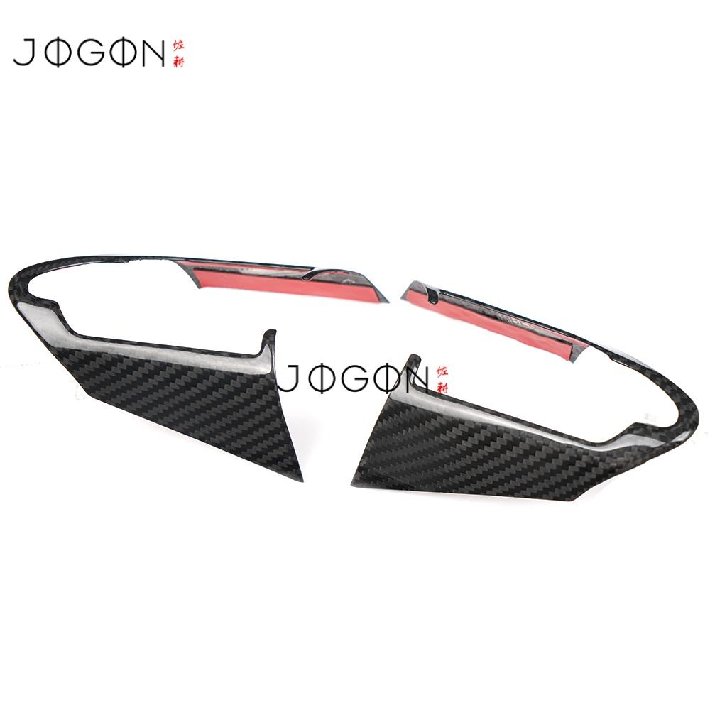 Real Dry Carbon Fiber Car Interior Steering Wheel Button Strip Cover Trim Accessories For Toyota Corolla GR 2024 2025