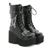 Gdgydh Большой размер 43 Весенне-осенние женские ботинки на платформе с цепями, ботинки в стиле панк, череп, гот, INS, женская обувь для косплея, армейские ботинки