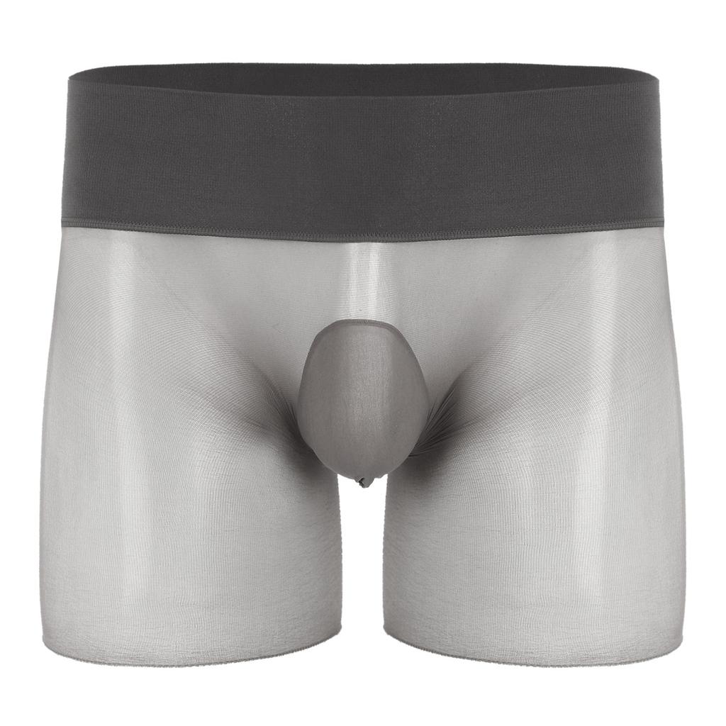 Mens See Through Ultra Thin High Waist Boxer Shorts Sheath Lingerie Underwear