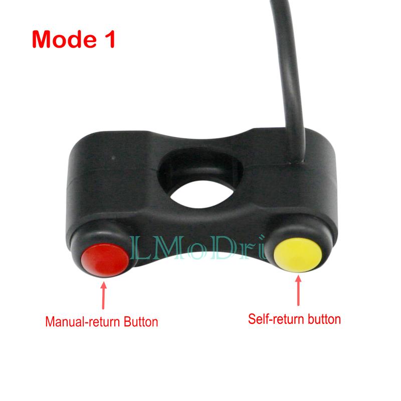 LMoDri Motorcycle Switch Electric Bicycle Scooter 7/8" 22mm Handlebar Switches Headlight Fog Lamp Horn ON OFF Start 2 Button