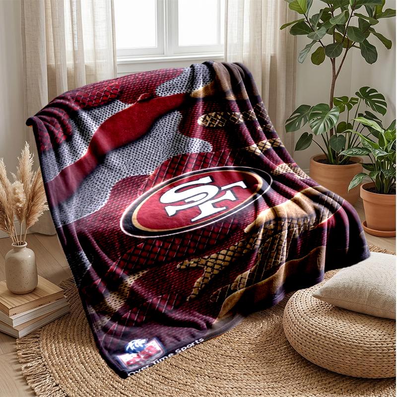 San Francisco 49ers Flannel Fleece Blanket Cozy Warm Throw Blanket For Couch Bed Travel All Season Use