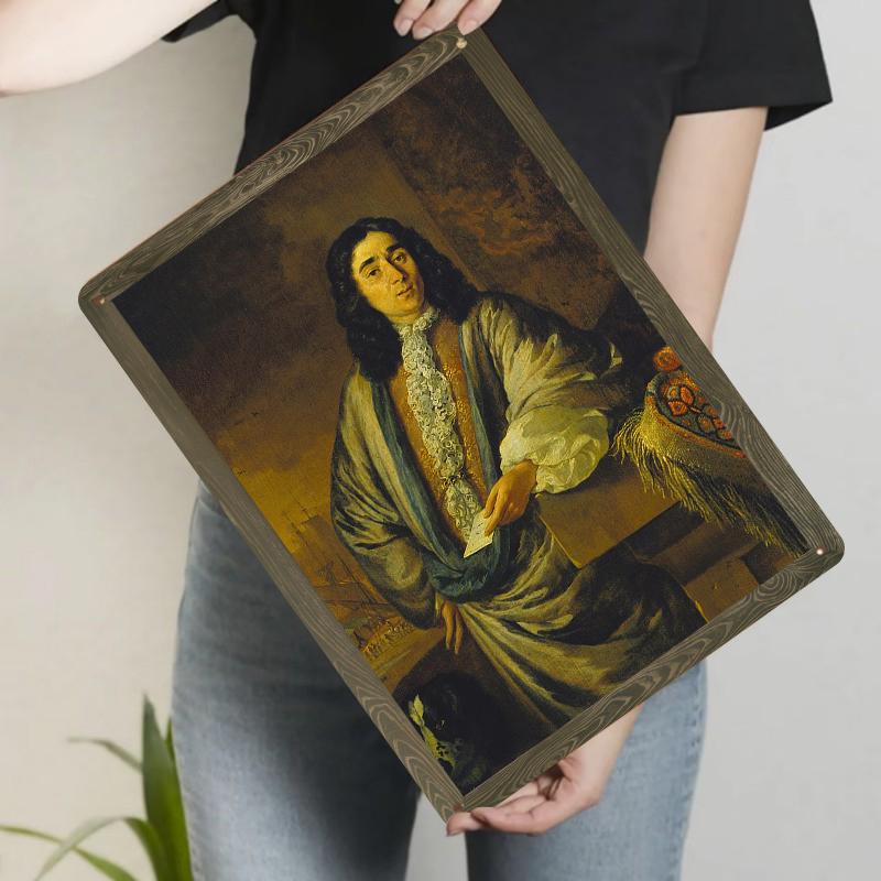 Vintage European Figure Oil Painting Custom Iron Sheet Wall Art Decor for Living Room Bedroom