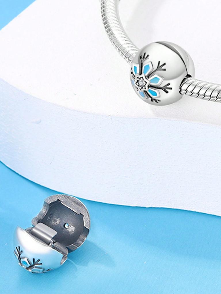 Шармы Plata Fritillaria Снежинка Бусины Шарм Медь Покрытие Подходит Медьоригинал Браслет Для Изготовления Украшений Diy Шарм