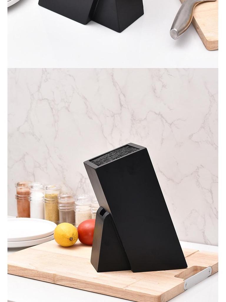 Деревянная подставка для кухонных ножей с черной вставкой - Многофункциональная стойка для хранения столовых приборов