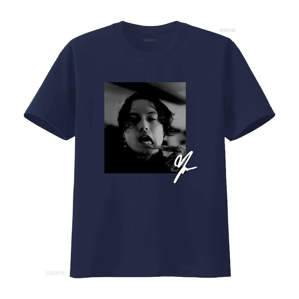 Bad OUnisexs Noah Sebastian Autograph Signature T Shirt Black Concrete Jungle Streetwear Style vintage Washed fashion homme