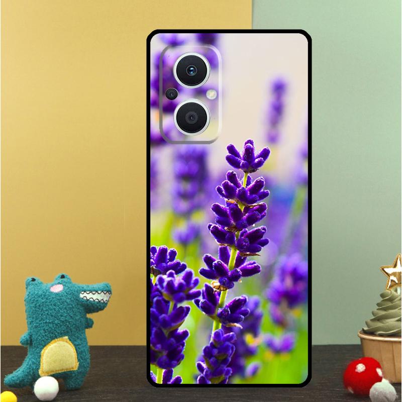 Чехол с цветами лавандового цвета для OPPO Reno 15 15F 14 13 12 11 10 Pro 14F 13F 12F 11F 8T OPPO Find X9 X8 X6 Pro