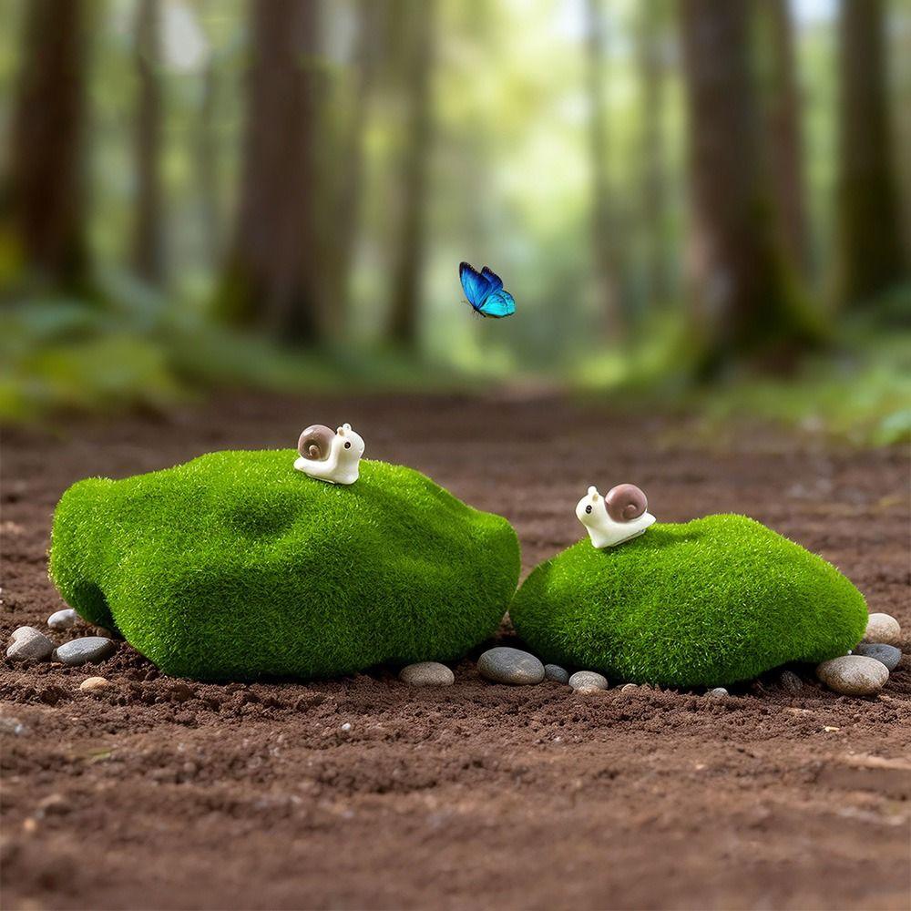 2/4/6/10PCS Flocking Foam Artificial Moss Rocks Micro Landscape Miniature Figurine Landscape Making