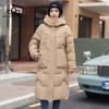 Новая зимняя съемная шапка, одежда с хлопковой подкладкой, женское длинное пальто выше колена, модное утолщенное пальто средней длины с хлопковой подкладкой, женское пальто
