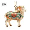 Festive Home Decor 2D Acrylic Goat Christmas Ornament, Farm Animal Car Rearview Mirror Durable Hanging Figurine Charm, Auto Interior Pendant for Tree,