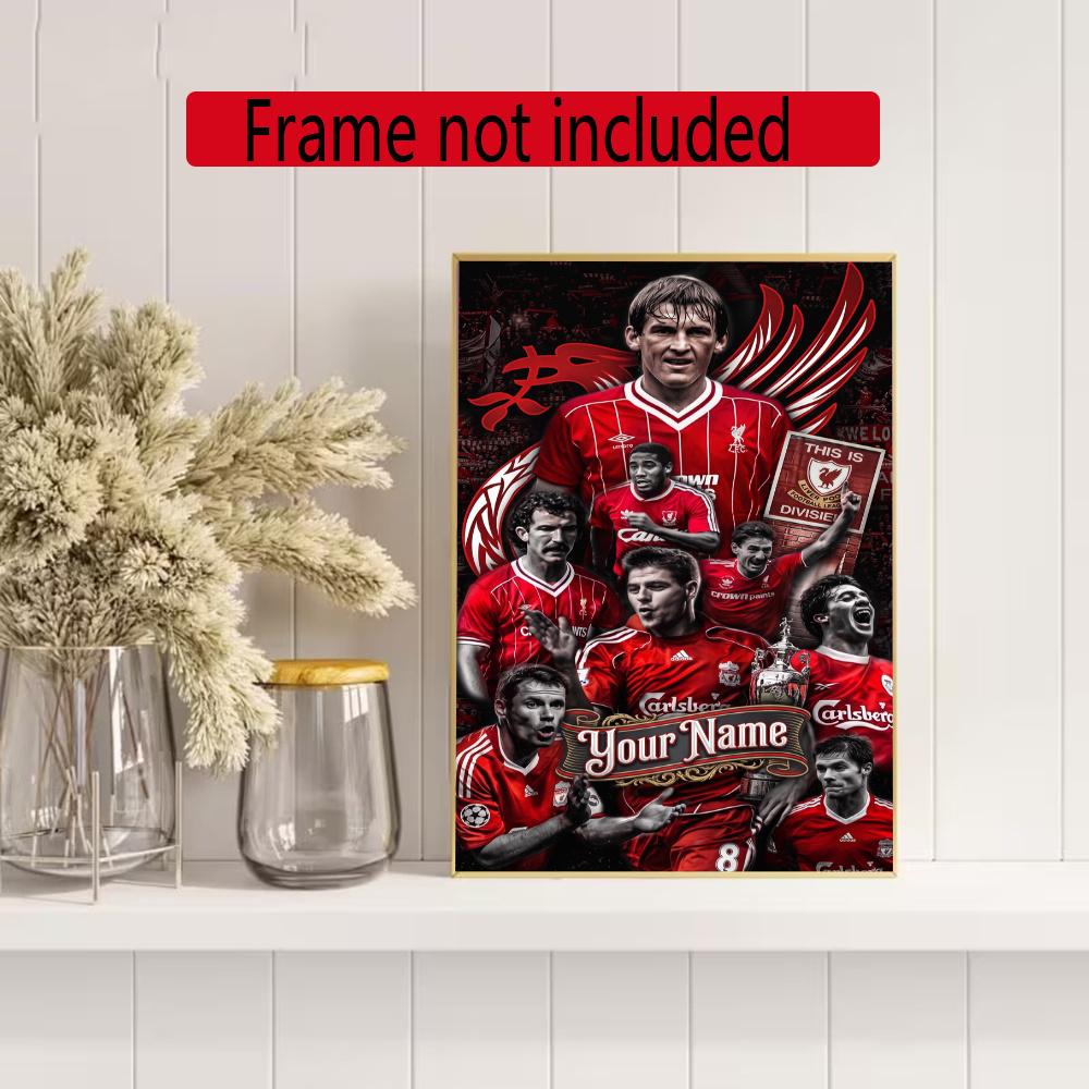 Liverpool Team Customize Text Diamond Painting Round Diamond Mosaic Suitable For Beginners Diamond Painting Rhinestones Gift Frameless