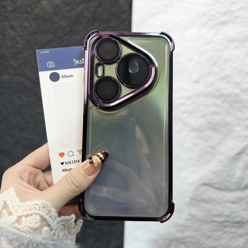 For Huawei Pura 90 Pro/90Pro Max 80 80Pro 80Ultra Case Luxury Electroplated Transparent Frame Anti-yellowing Shockproof Cover