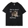 Fun Mouse Men's Printed Short Sleeve Summer Casual Versatile Street Atmosphere T-Shirt Cool Breathable Oversized Top