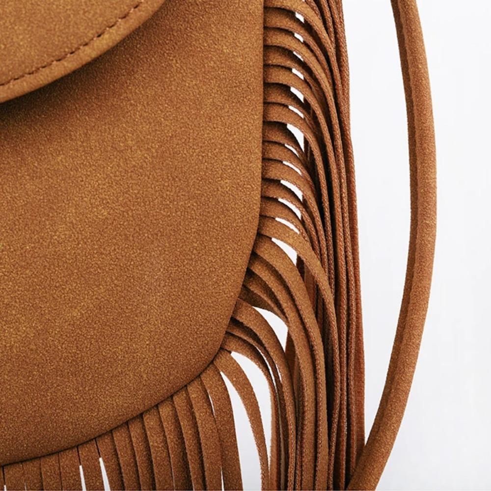 Сумка из искусственной замши в стиле хиппи, цыганская сумка в стиле бохо, женские сумки, винтажная богемная сумка с бахромой и кисточками, женские сумки через плечо