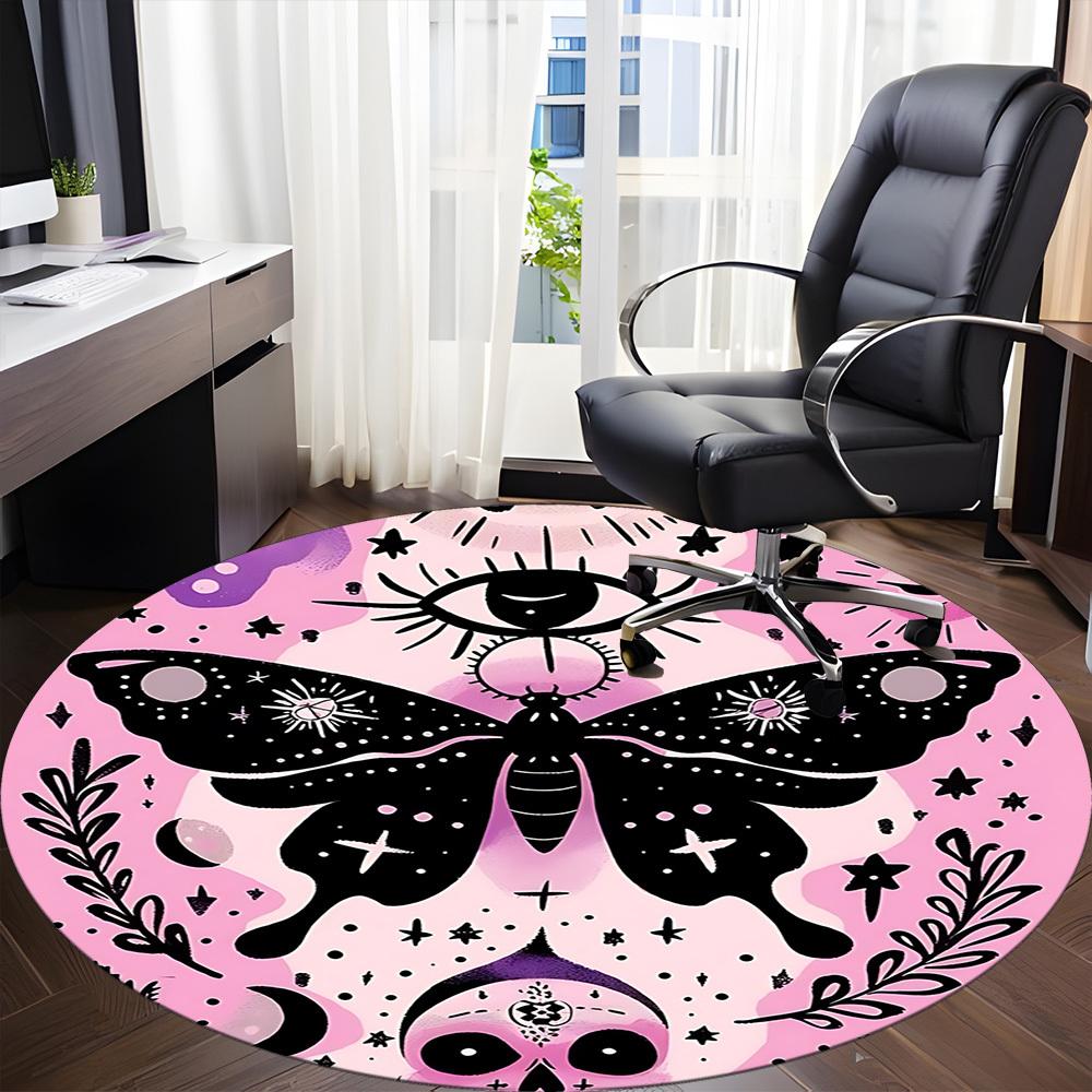 1pc Celestial Butterfly Carpet, Round Non Slip Durable Large Size Office Carpet, Suitable for Office