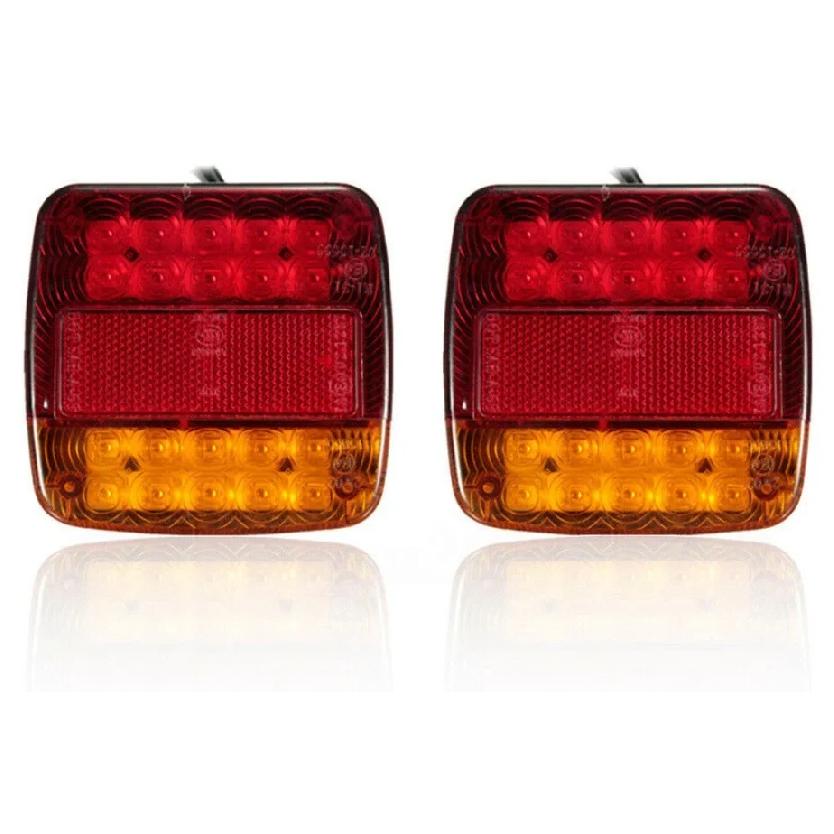 LED Tail Lights 12V Waterproof Brake Stop Lights for Truck Trailer Caravans - 2PCS High Brightness Durable Rear Lamps