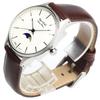 [The Stack] The STAC Made in Japan Domestic Watch 36mm Antique Retro Men's Women's Unisex Moon Phase Bar x White Brown ST-MF001
