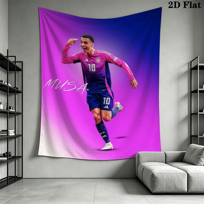 Jamal Musiala Glory Wall Hanging Printed Fabric Blanket Decorative Tapestries for Bedroom Living Room Home Decor