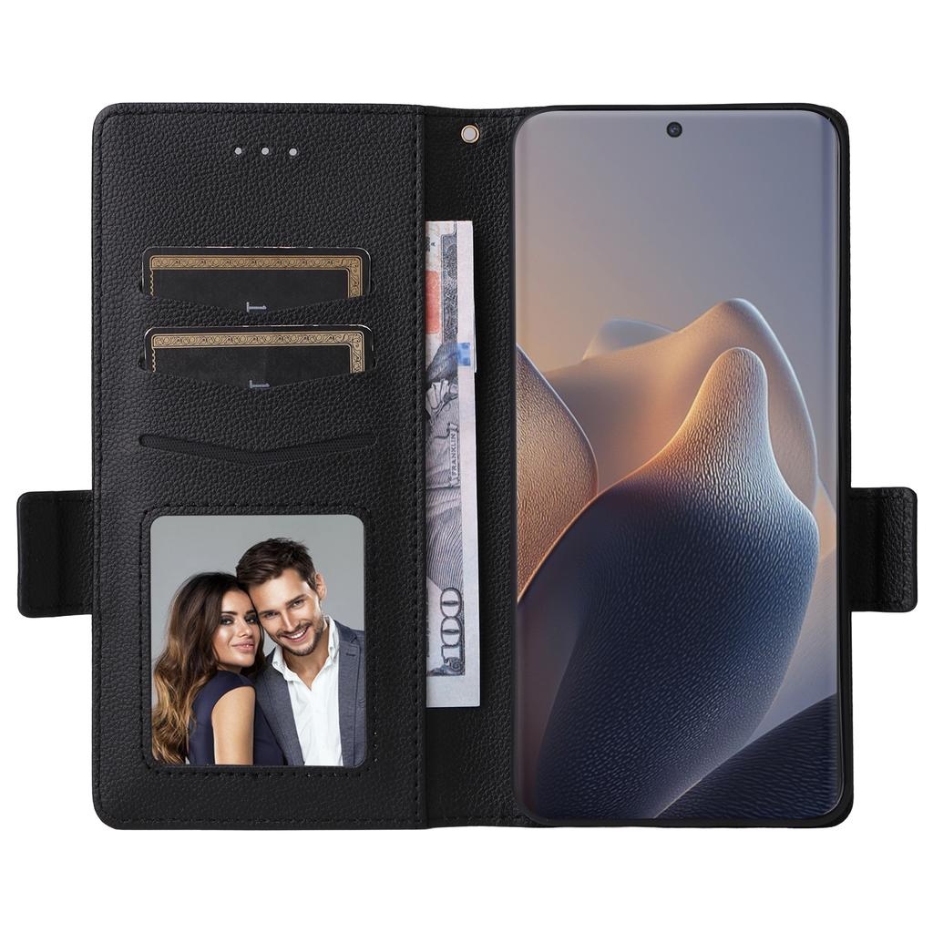 For Motorola Edge 60 5G/60 Fusion 5G PU Leather Case with Wrist Strap Litchi Texture Wallet Phone Cover