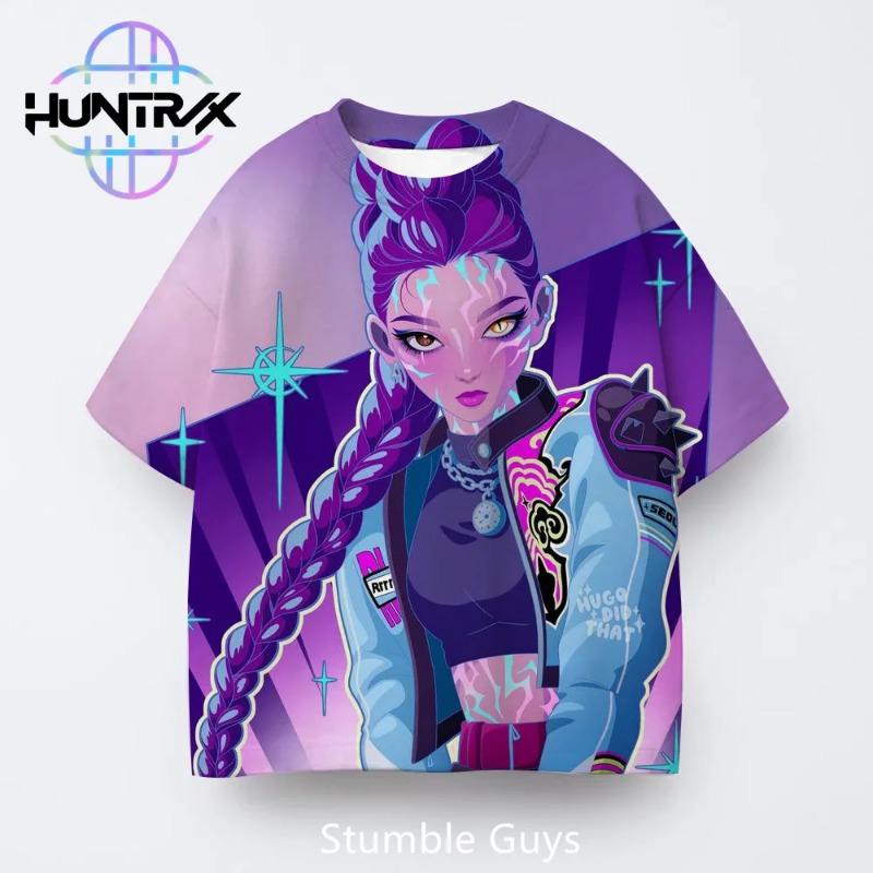 Kpop Охотники на демонов Летняя детская 3D мультяшная футболка с коротким рукавом Повседневная модная для мальчиков и девочек Аниме одежда
