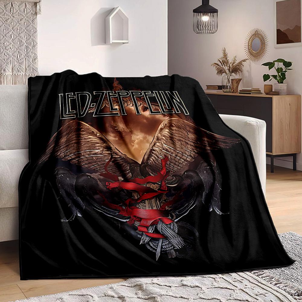 1 шт. Плед с логотипом группы Led Zeppelin, мягкий, теплый, для всех сезонов, плед для дивана, кровати, автомобиля, офиса, яркий красочный дизайн, прочный и уютный, подарок