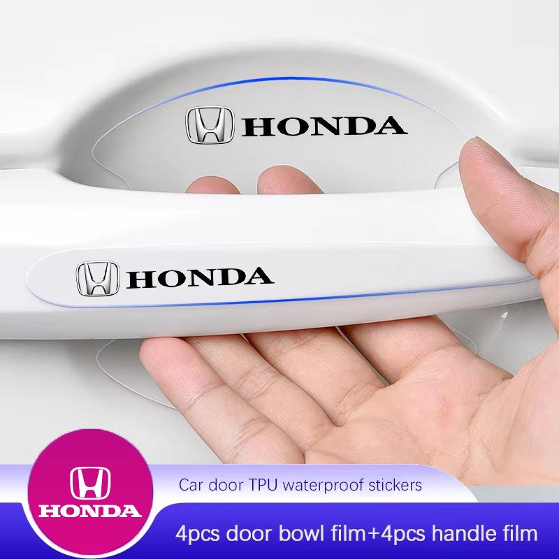 Honda Car Door Handle Stickers TPU Scratch Resistant Sticker For Honda Civic Fit Jazz Accord Pilot CRV Odyssey Passport City HRV TO0