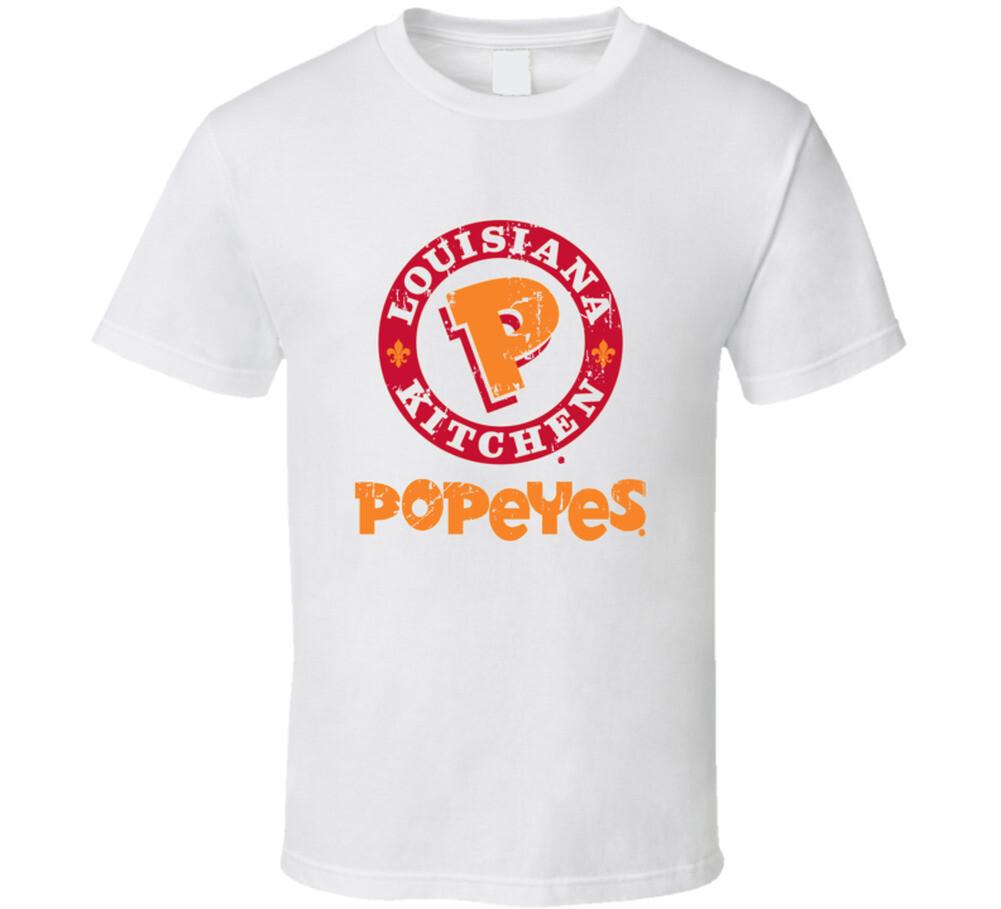 Popeyes Chicken and Biscuits Fast Food Restaurant Distressed Look T Shirt Mens Womens Tees Top