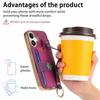 For iPhone 16 Case Card Holder Leather Back Cover 3D Flower Wristband - Purple