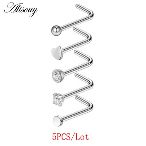 Alisouy 1Piece Steel 20G Faux Nose Rings Fake Septum Rings Hoop Nostril Daith Piercing Fake Clip On Nose Rings Oreja Piercings Jewelry