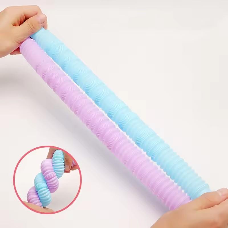 6/12PCS Pop Tubes Sensory Toys Diameter 1.9cm Macaroon Telescopic Tube Stress Relief Decompression Finger Toy for Kids Adults