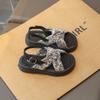 Girls Cross Sandals Children Summer Beach Shoes Thick Bottom Fashion Kids Roman Sandals Anti-Slippery All Match 2024 Summer New