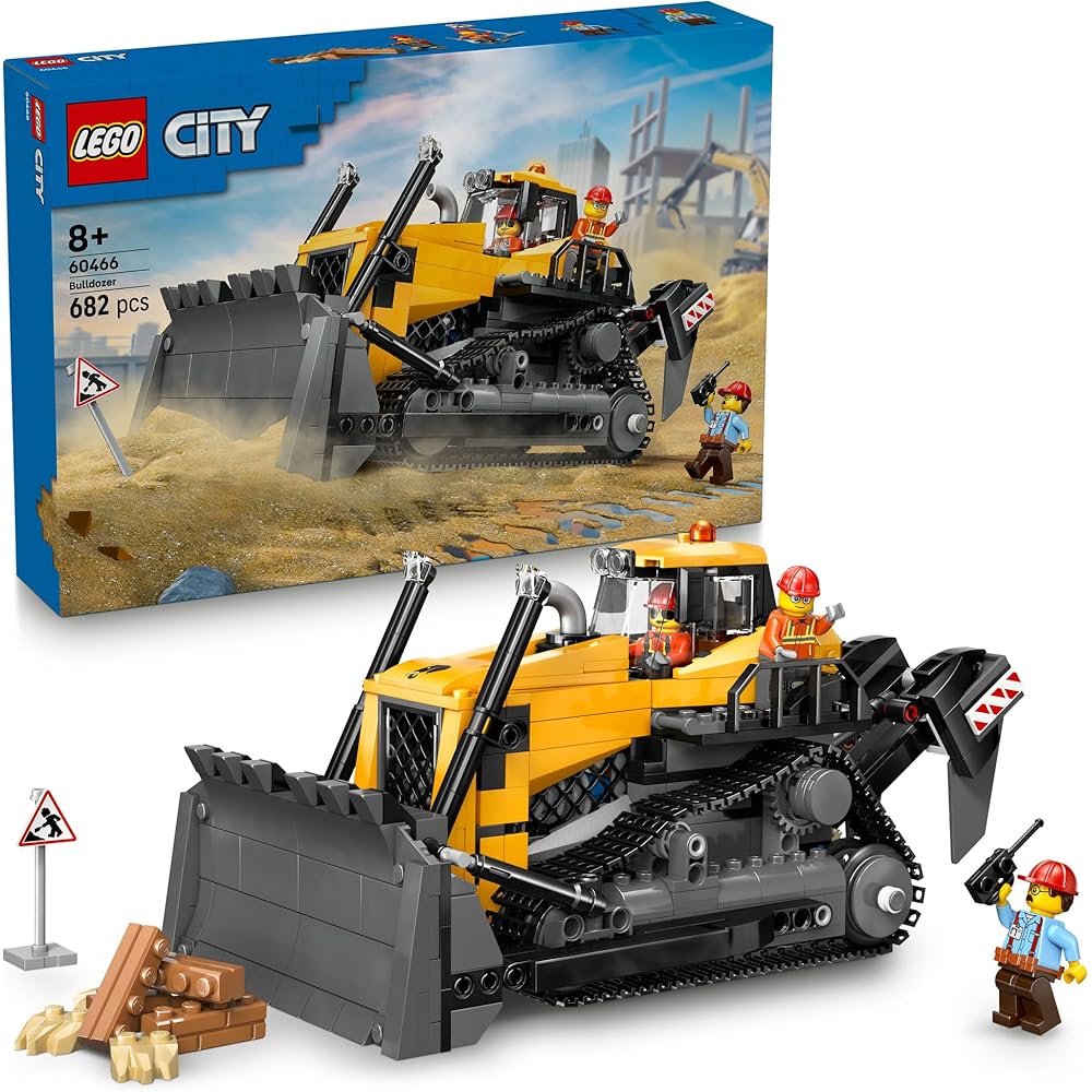 LEGO City Yellow Bulldozer Toy Building Set for Kids Ages 8-10 Construction Vehicle Block Playset