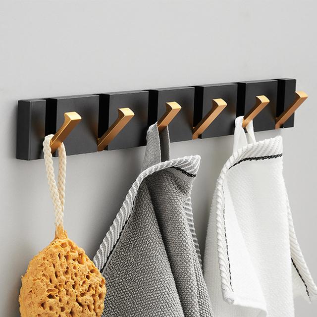Folding Towel Holder Punch-free Wall Hooks Coat Clothes Rack  Towel Hanger Bathroom Shelf Kitchen Tools for Home Accessories