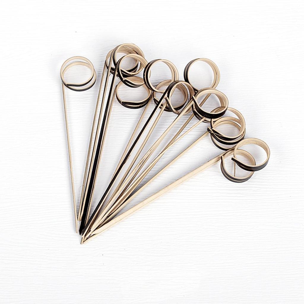Eco-friendly Disposable Scissor Shaped Fancy Sticks Appetizers Picks Ring Toothpick Cocktail Skewer