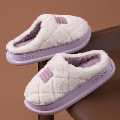 Домашние хлопковые тапочки мужские осенне-зимние домашние толстоподошвенные плюшевые теплые нескользящие хлопковые тапочки женские новые модели