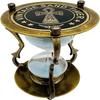 Nautical Marine Zig-Zag Sky Blue Hour Glass Sand Timer Engraved Solid Brass Sand Timer