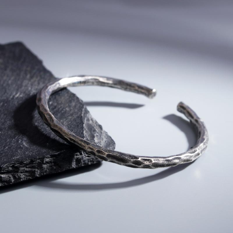 XIYANIKE Men Thai Silver Twisted Woven Opening Bracelets Bangle Neutral Retro Original Handmade Exquisite Jewelry Unique Gift