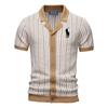 Polo Ralph Lauren Весна/Лето Вышивка Пони Новая Женская Короткий Рукав Вязаный Поло Полоска Модный Деловой Рубашка-Поло