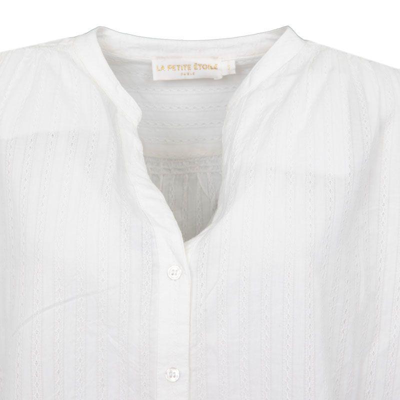 Легкая блузка бело-коричневого цвета Женская LA PETITE ETOILE