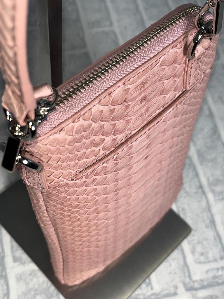 Smartphone Pochette 3WAY Python Genuine Leather Shoulder Bag with Coin Case for Women and Men Black Snakeskin Snakeskin Smartphone Pochette Pochette