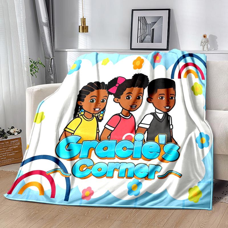 1pc Blanket Gracie's Corner1 Print Design, Lightweight Blanket for Sofa, Bed- Soft &Warm, Gift for All Seasons like Christmas, Halloween