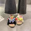 Толстая подошва удобные нескользящие мультяшные пушистые тапочки 2025 осень и зима новые милые личность краб босс пушистые тапочки женские